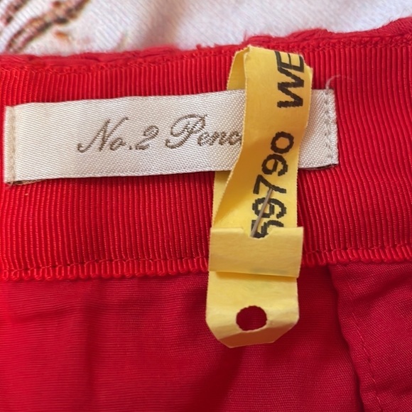 J.CREW Pencil Skirt Exploded Eyelet Watermelon Red Pink No.2 Pencil Size 0 XS - Picture 8 of 8